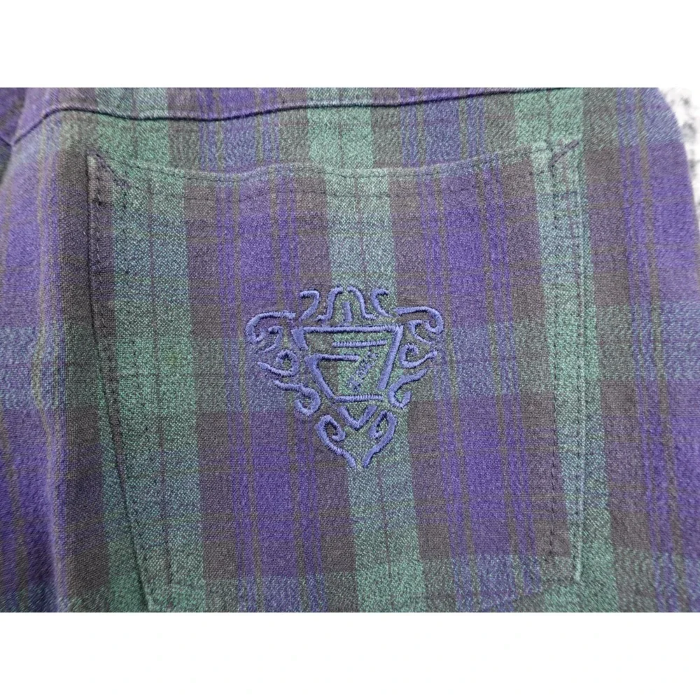 Zerres High Waisted Black Watch Plaid Slim Leg‎ Trousers Green Navy Blue Size 26